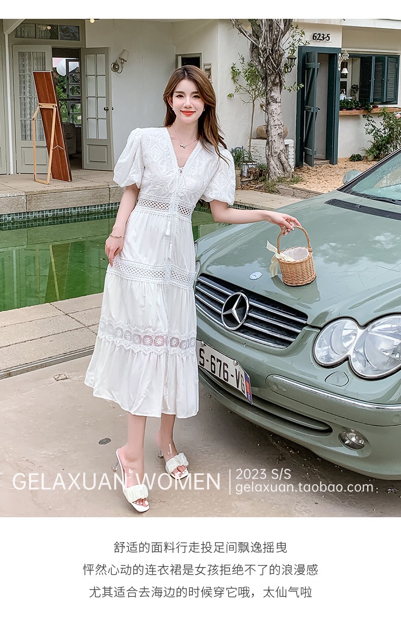 MAXI TRẮNG THÊU PHỐI REN D16